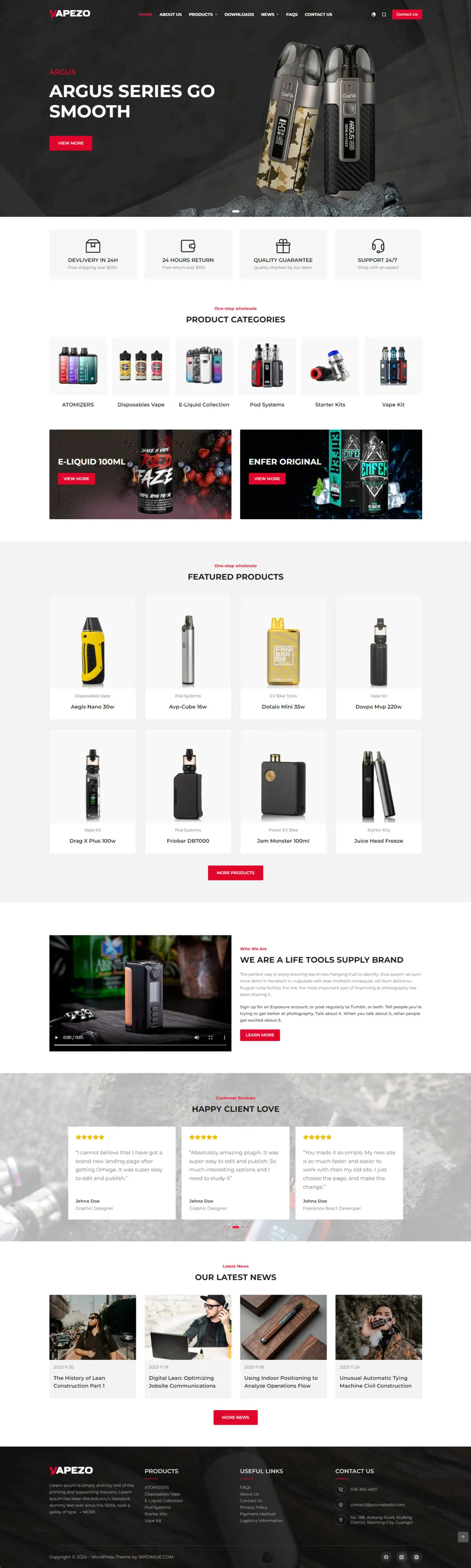 B2B展示型网站|电子烟产品营销模板|WordPress主题