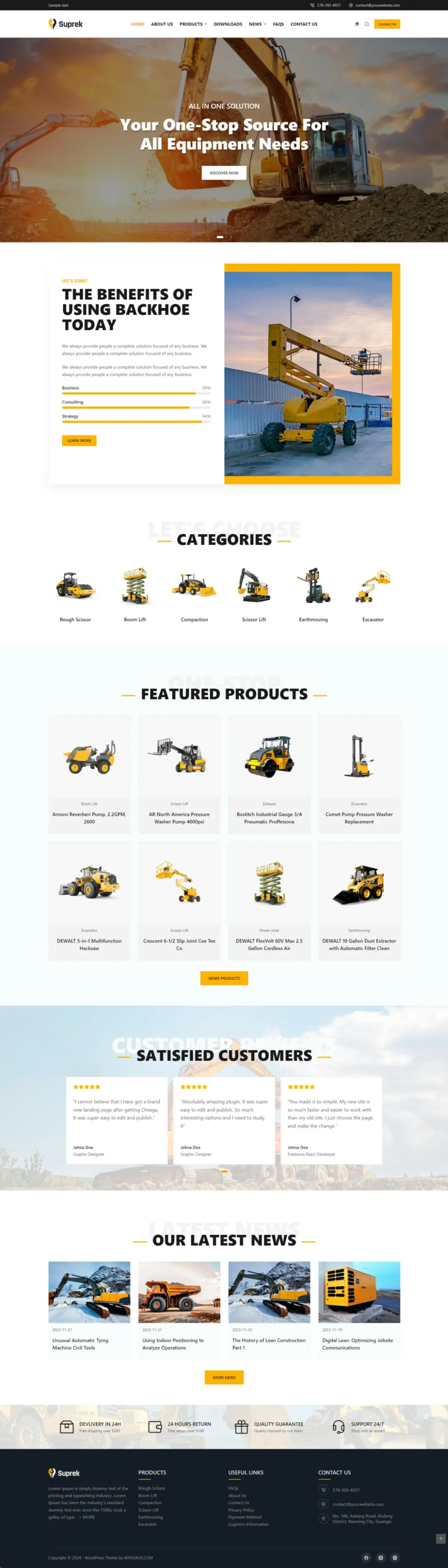 B2B|建筑重工机械产品营销模板|WP网站主题